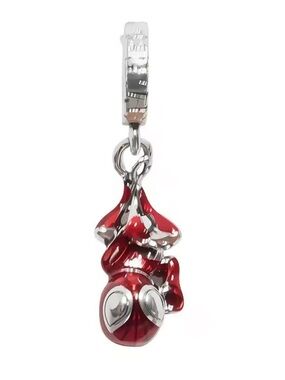 Sterling Silver Spider-Man Charm Bead Bracelet
